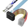Mini SAS SFF-8088转SAS 4SFF-8482带大4P电源 硬盘数据线